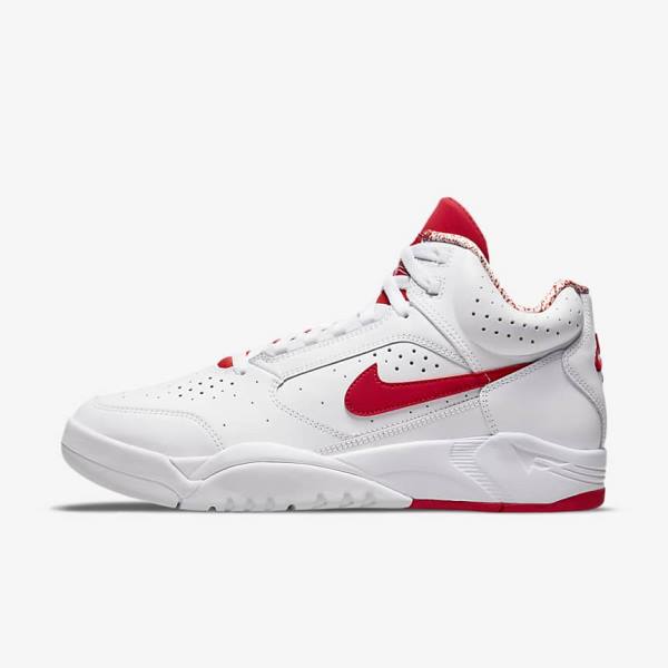 Nike Air Flight Lite Mid Men\'s Sneakers White / Red | NK346ZWB