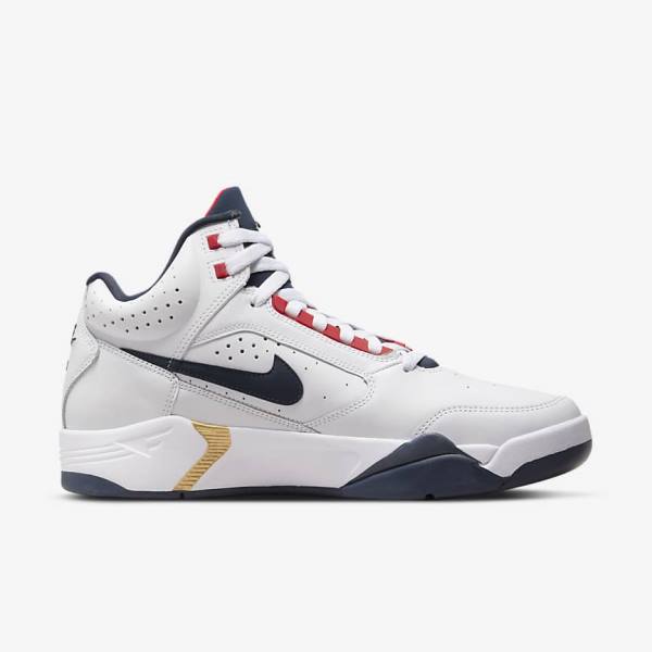 Nike Air Flight Lite Mid Men's Sneakers White / Red / Metal Gold / Navy | NK641JTY