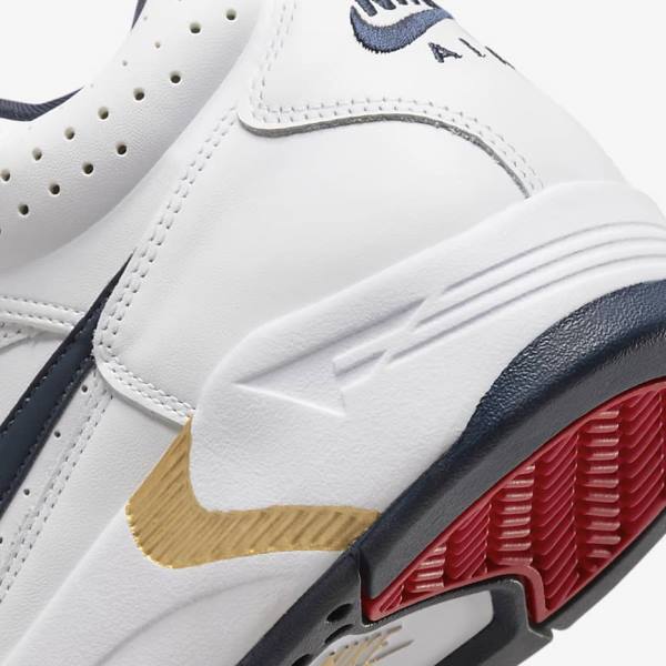 Nike Air Flight Lite Mid Men's Sneakers White / Red / Metal Gold / Navy | NK641JTY