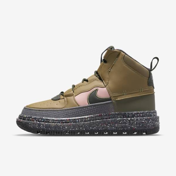 Nike Air Force 1 Boot Men\'s Sneakers Brown / Olive / Pink | NK728AZW