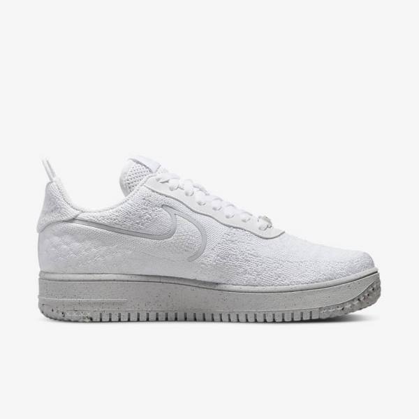 Nike Air Force 1 Crater Flyknit Next Nature Men's Sneakers White / Platinum / White | NK380KPZ