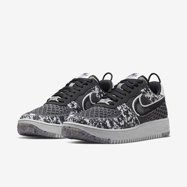 Nike Air Force 1 Crater Flyknit Next Nature Men's Sneakers Black / White / Platinum / Black | NK832RFM