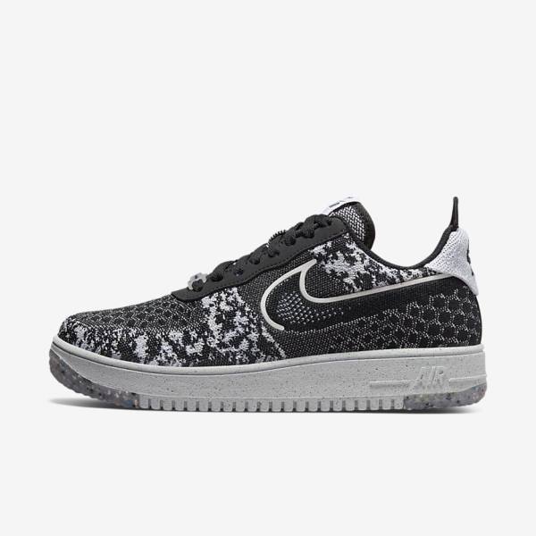 Nike Air Force 1 Crater Flyknit Next Nature Men\'s Sneakers Black / White / Platinum / Black | NK832RFM