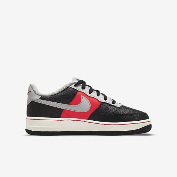 Nike Air Force 1 EMB Older Kids' Sneakers Black / Grey / Red | NK860BZN