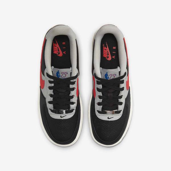 Nike Air Force 1 EMB Older Kids' Sneakers Black / Grey / Red | NK860BZN