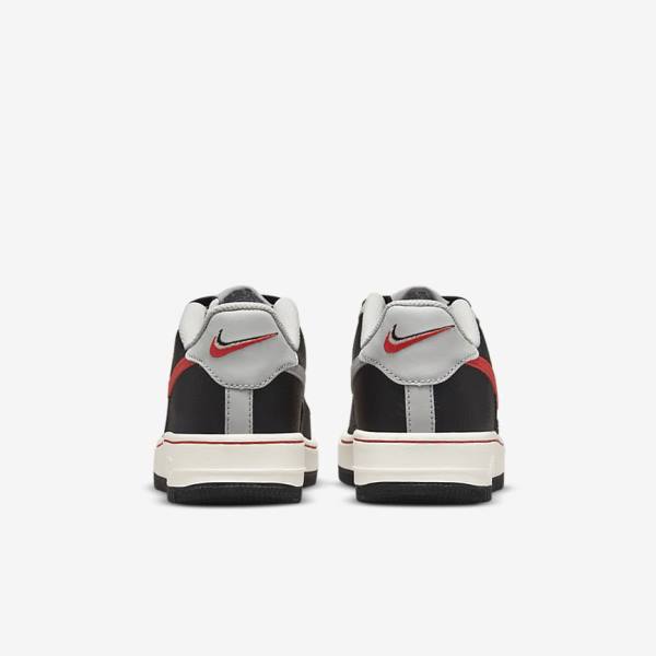 Nike Air Force 1 EMB Older Kids' Sneakers Black / Grey / Red | NK860BZN