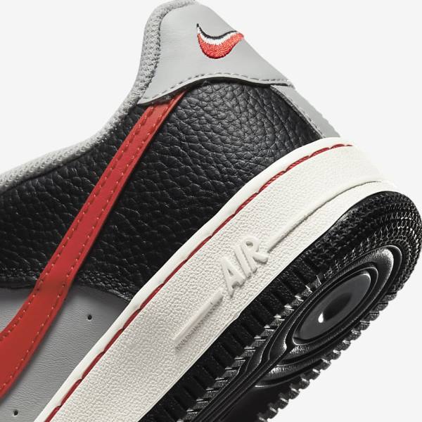 Nike Air Force 1 EMB Older Kids' Sneakers Black / Grey / Red | NK860BZN