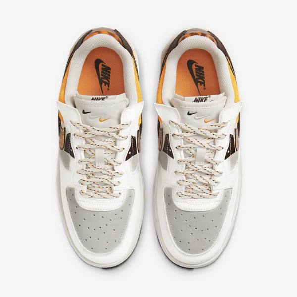 Nike Air Force 1 Fontanka Women's Sneakers Brown / Light Beige / Yellow | NK502QNS