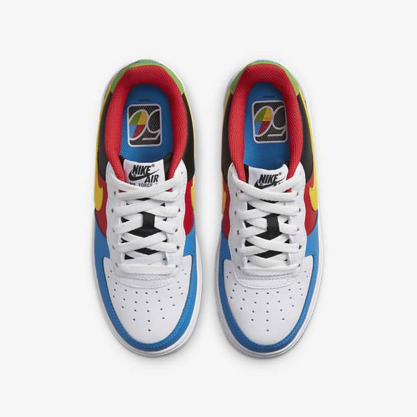 Nike Air Force 1 LV8 Older Kids' Sneakers White / Red / Royal / Gold | NK431KXZ