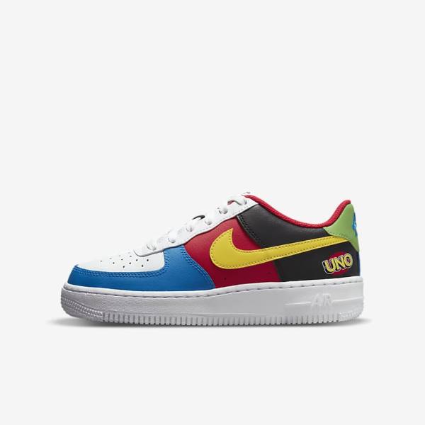 Nike Air Force 1 LV8 Older Kids\' Sneakers White / Red / Royal / Gold | NK431KXZ