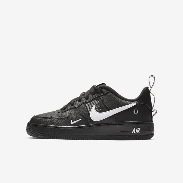 Nike Air Force 1 LV8 Utility Older Kids\' Sneakers Black / Yellow / White | NK678YDQ