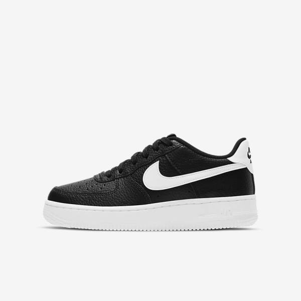 Nike Air Force 1 Older Kids\' Sneakers Black / White | NK270MBD