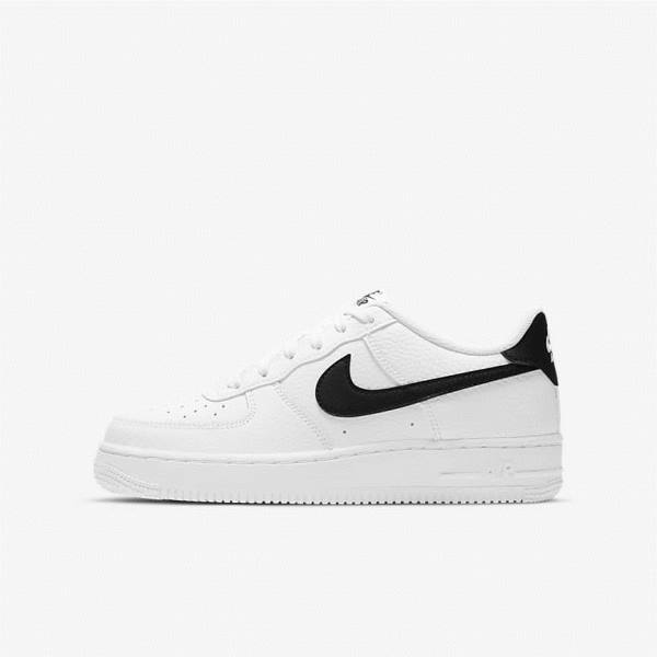 Nike Air Force 1 Older Kids\' Sneakers White / Black | NK521XVH