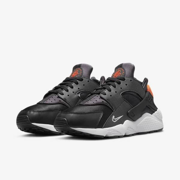 Nike Air Huarache Men's Sneakers Black / Orange / Grey / White | NK604WID