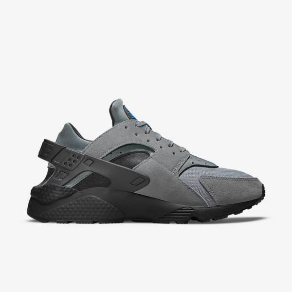 Nike Air Huarache Men's Sneakers Grey / Light Blue / Black / Metal Silver | NK356GRE