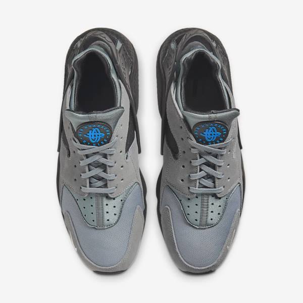 Nike Air Huarache Men's Sneakers Grey / Light Blue / Black / Metal Silver | NK356GRE