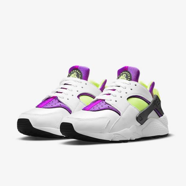 Nike Air Huarache Women's Sneakers White / Black / Yellow | NK542JQR