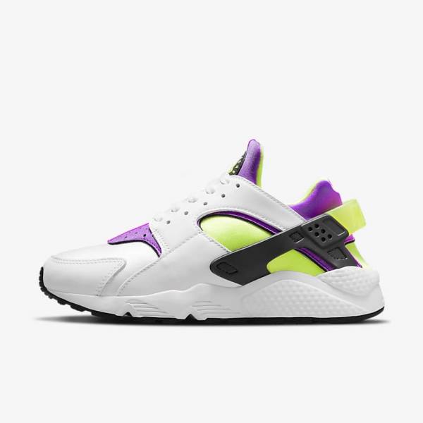 Nike Air Huarache Women\'s Sneakers White / Black / Yellow | NK542JQR