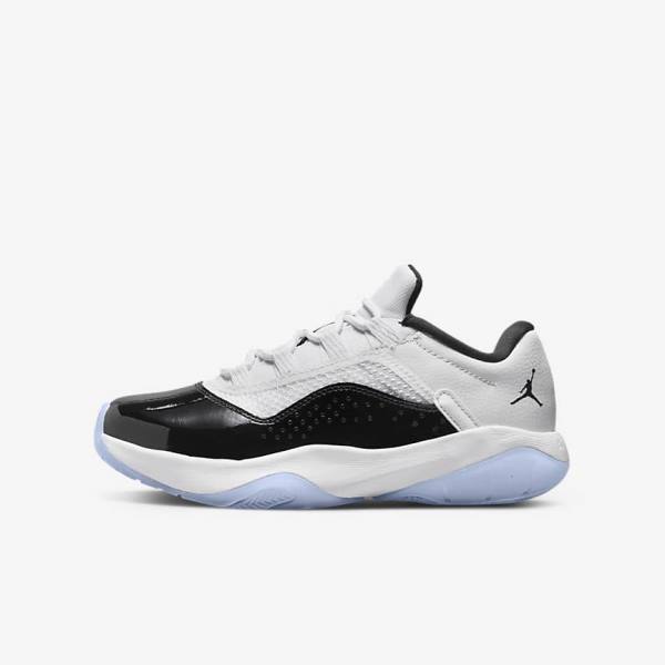 Nike Air Jordan 11 CMFT Low Older Kids\' Jordan Shoes White / Black | NK596FHR