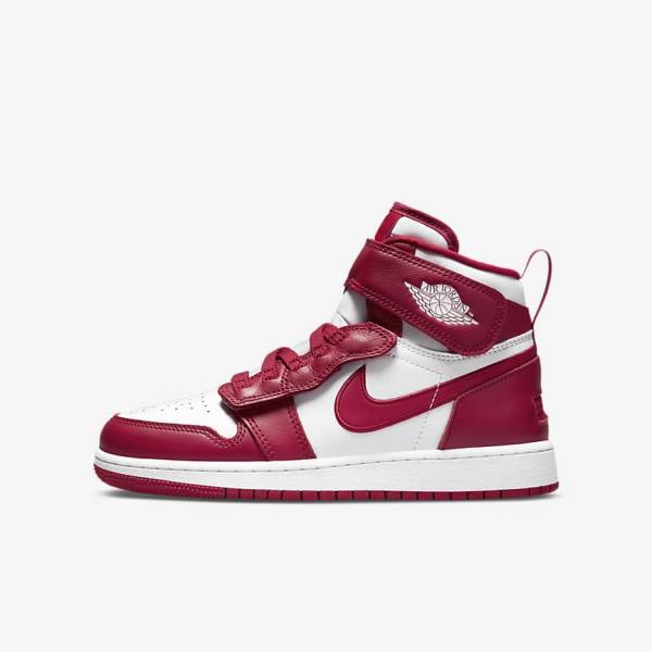 Nike Air Jordan 1 Hi FlyEase Older Kids\' Sneakers Red / White | NK609CIX