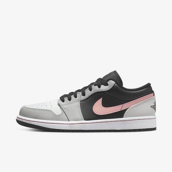 Nike Air Jordan 1 Low Men\'s Sneakers Black / Grey / White / Coral | NK958MGE