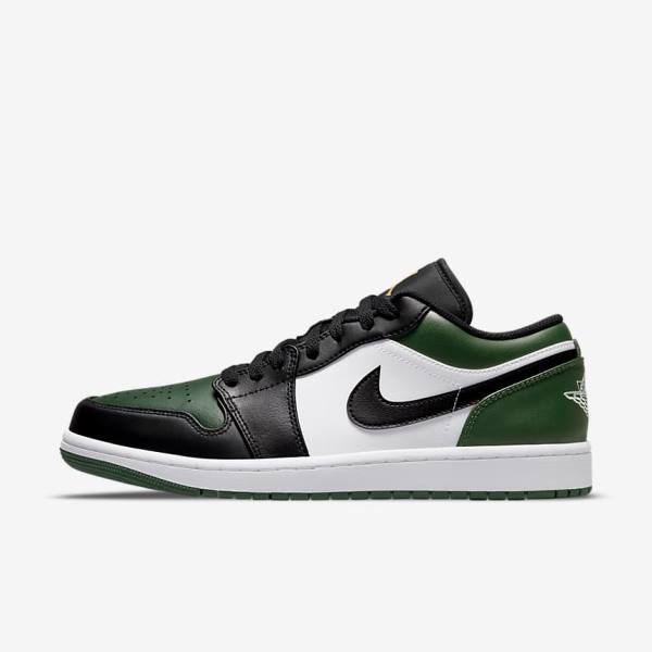 Nike Air Jordan 1 Low Men\'s Sneakers Green / White / Black | NK674YOF