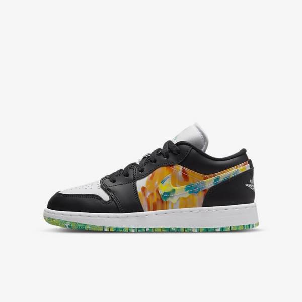 Nike Air Jordan 1 Low SE Older Kids\' Sneakers Black / Orange / White | NK318BNM