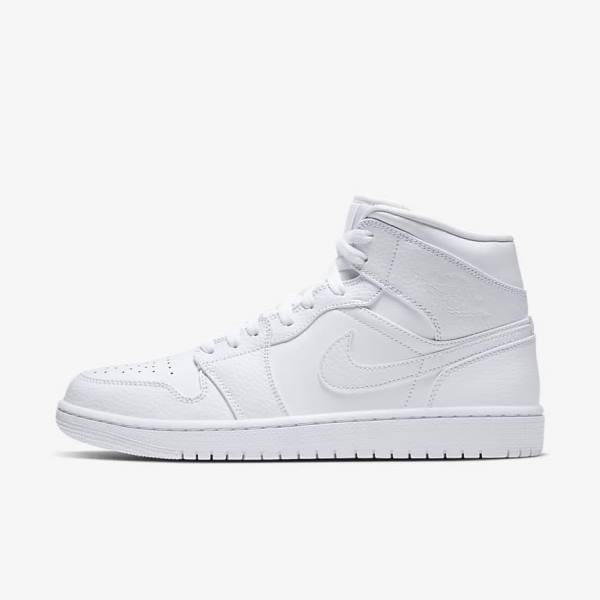 Nike Air Jordan 1 Mid Men\'s Sneakers White | NK024BCR