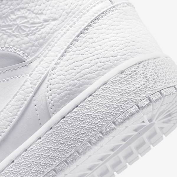 Nike Air Jordan 1 Mid Older Kids' Sneakers White | NK093JQO