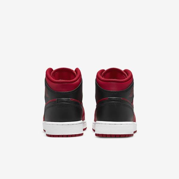 Nike Air Jordan 1 Mid Older Kids' Sneakers Red / White / Black | NK176PZN