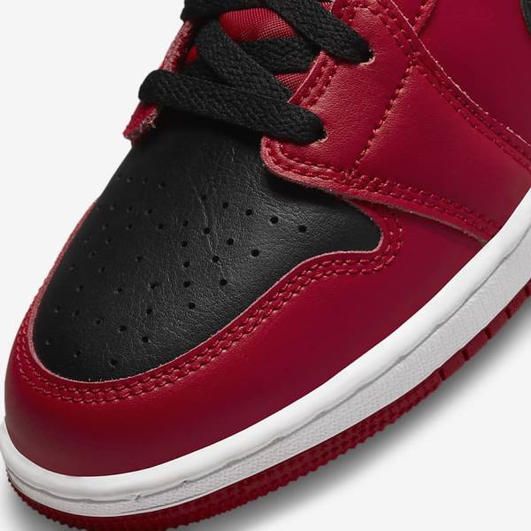 Nike Air Jordan 1 Mid Older Kids' Sneakers Red / White / Black | NK176PZN