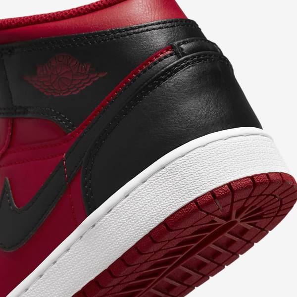 Nike Air Jordan 1 Mid Older Kids' Sneakers Red / White / Black | NK176PZN