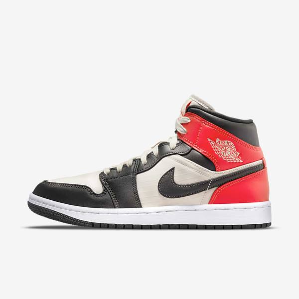 Nike Air Jordan 1 Mid SE Women\'s Sneakers Light Brown / Light Red / White | NK130HBC