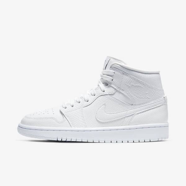 Nike Air Jordan 1 Mid Women\'s Sneakers White | NK598ENL