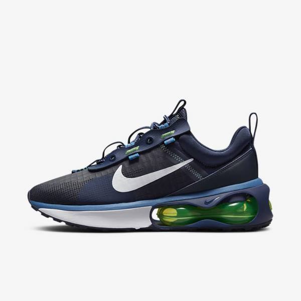 Nike Air Max 2021 Men\'s Sneakers Obsidian / Light Green / Blue / White | NK482YUP