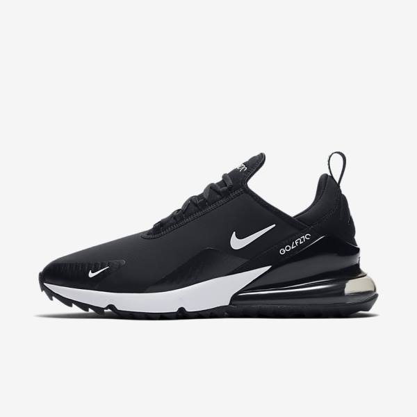 Nike Air Max 270 G Men\'s Golf Shoes Black / White | NK391KAM