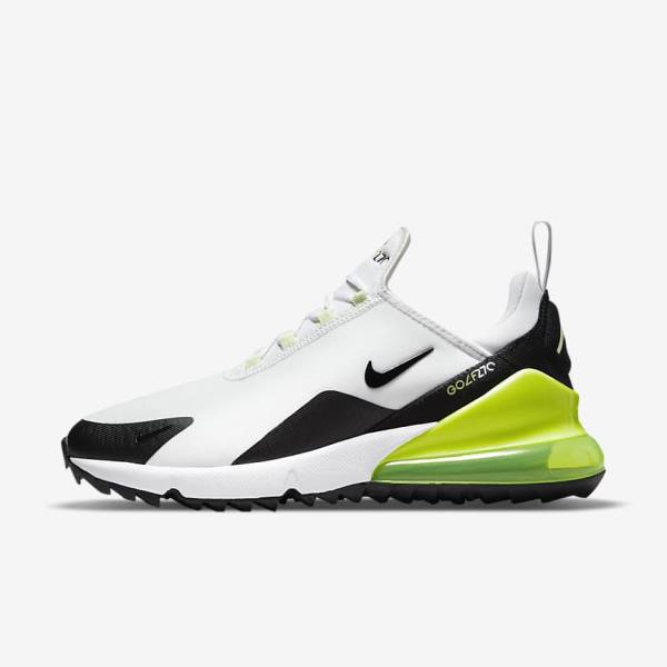 Nike Air Max 270 G Men\'s Golf Shoes White / Black | NK690XQK