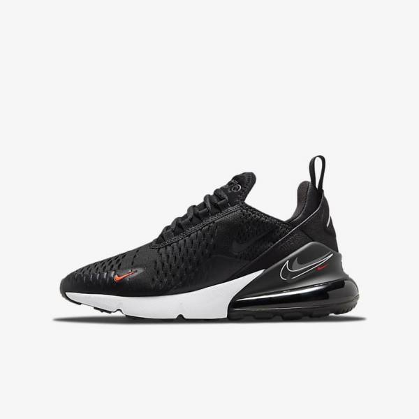 Nike Air Max 270 Older Kids\' Sneakers Black / Grey | NK830SIG