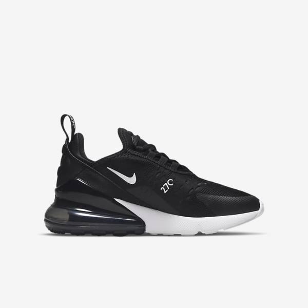 Nike Air Max 270 Older Kids' Sneakers Black / Dark Grey / White | NK947NKR