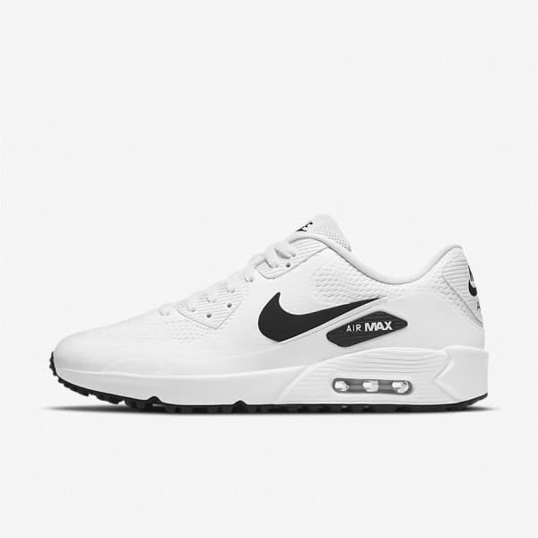 Nike Air Max 90 G Men\'s Golf Shoes White / Black | NK692NQL