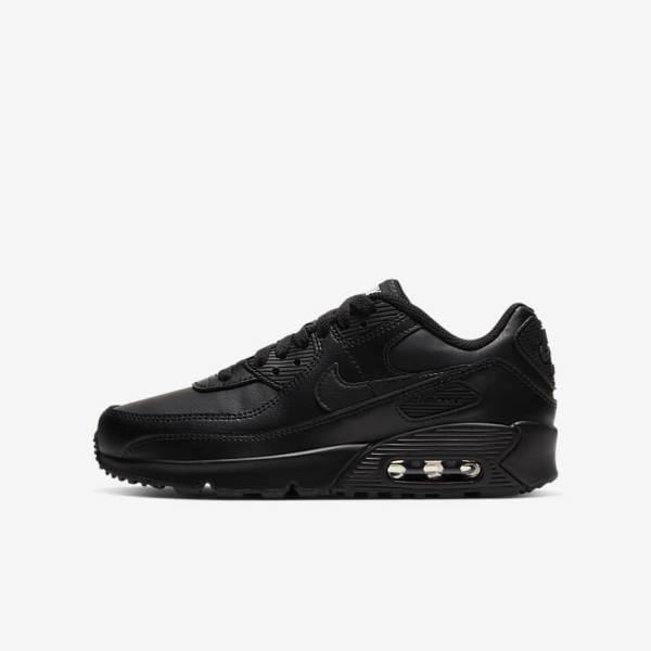 Nike Air Max 90 LTR Older Kids\' Sneakers Black / White | NK634GMT