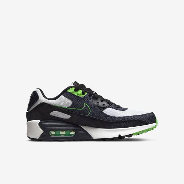 Nike Air Max 90 LTR SE Older Kids' Sneakers Black / Green / White / Obsidian | NK079XSW