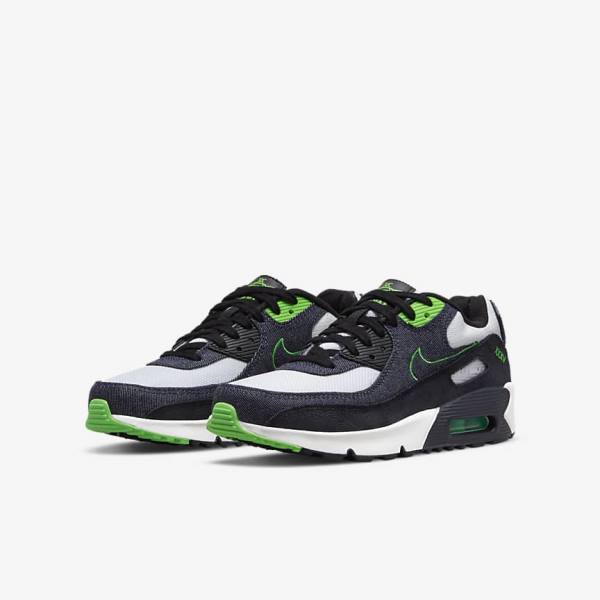 Nike Air Max 90 LTR SE Older Kids' Sneakers Black / Green / White / Obsidian | NK079XSW