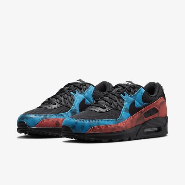 Nike Air Max 90 Men's Sneakers Black / Blue / Red / White | NK156XCR