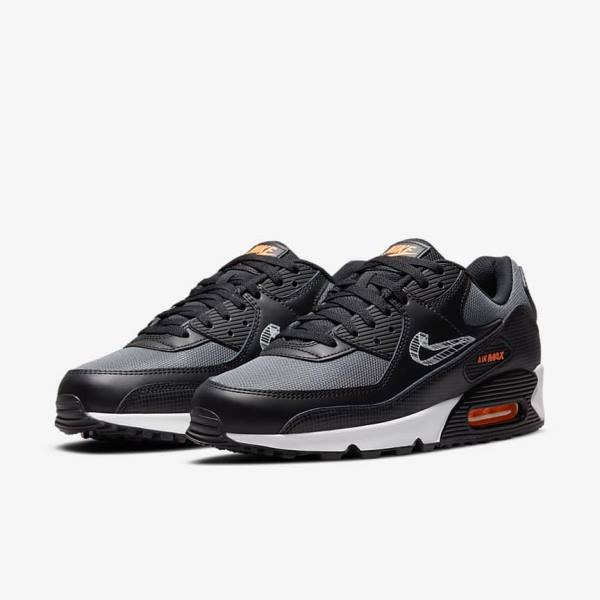 Nike Air Max 90 Men's Sneakers Black / Orange / Grey / White | NK690OIR