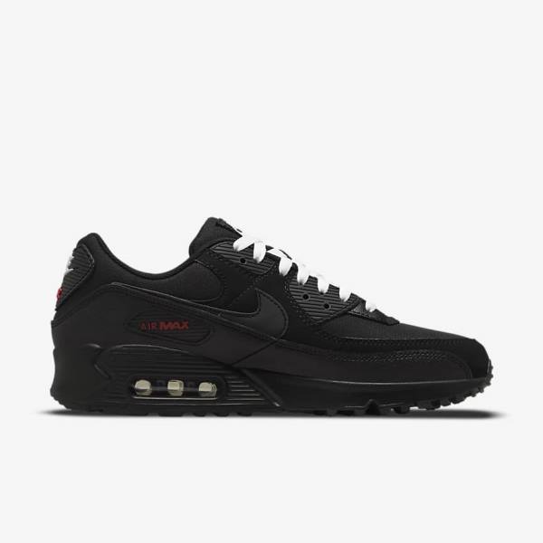 Nike Air Max 90 Men's Sneakers Black / Red / White | NK965BPG