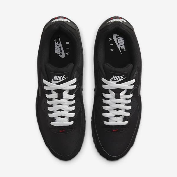 Nike Air Max 90 Men's Sneakers Black / Red / White | NK965BPG