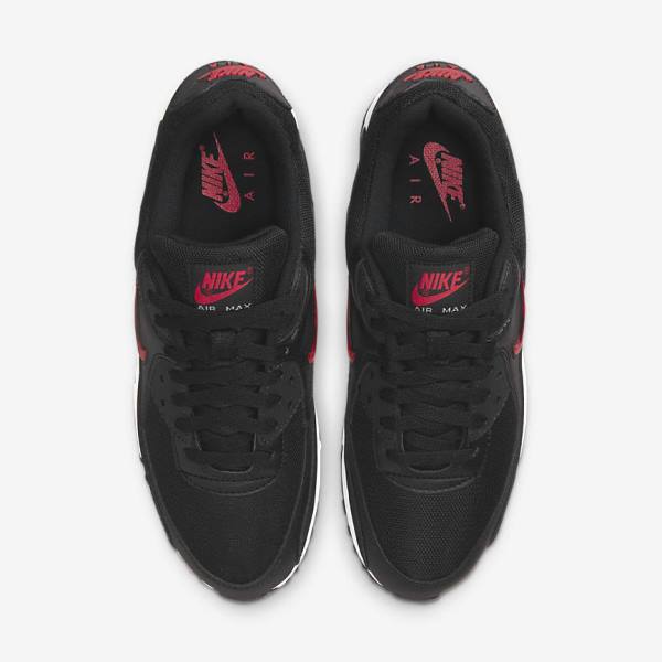 Nike Air Max 90 Men's Sneakers Black / White / Red | NK653PZB