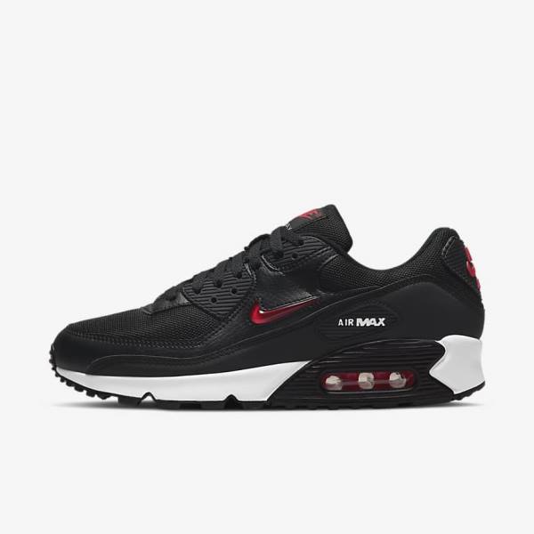 Nike Air Max 90 Men\'s Sneakers Black / White / Red | NK653PZB