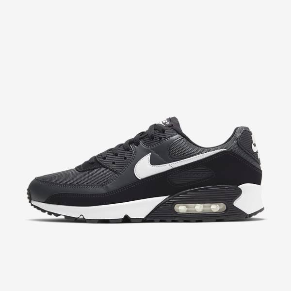 Nike Air Max 90 Men\'s Sneakers Grey / Dark Grey / Black / White | NK560QRX